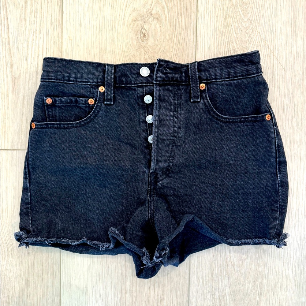 Levi’s ribcage denim shorts